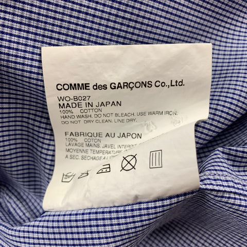 JUNYA WATANABE Size M Navy & White Checkered Cotton Button Down Long Sleeve Shirt