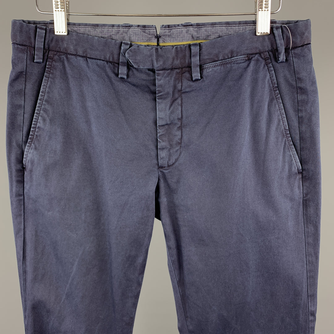 EREDI PISANO Size 28 x 30 Navy Cotton / Elastane Zip Fly Pants