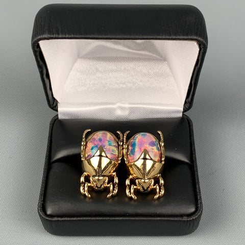 PAUL SMITH Boutons de manchette en métal doré irisé