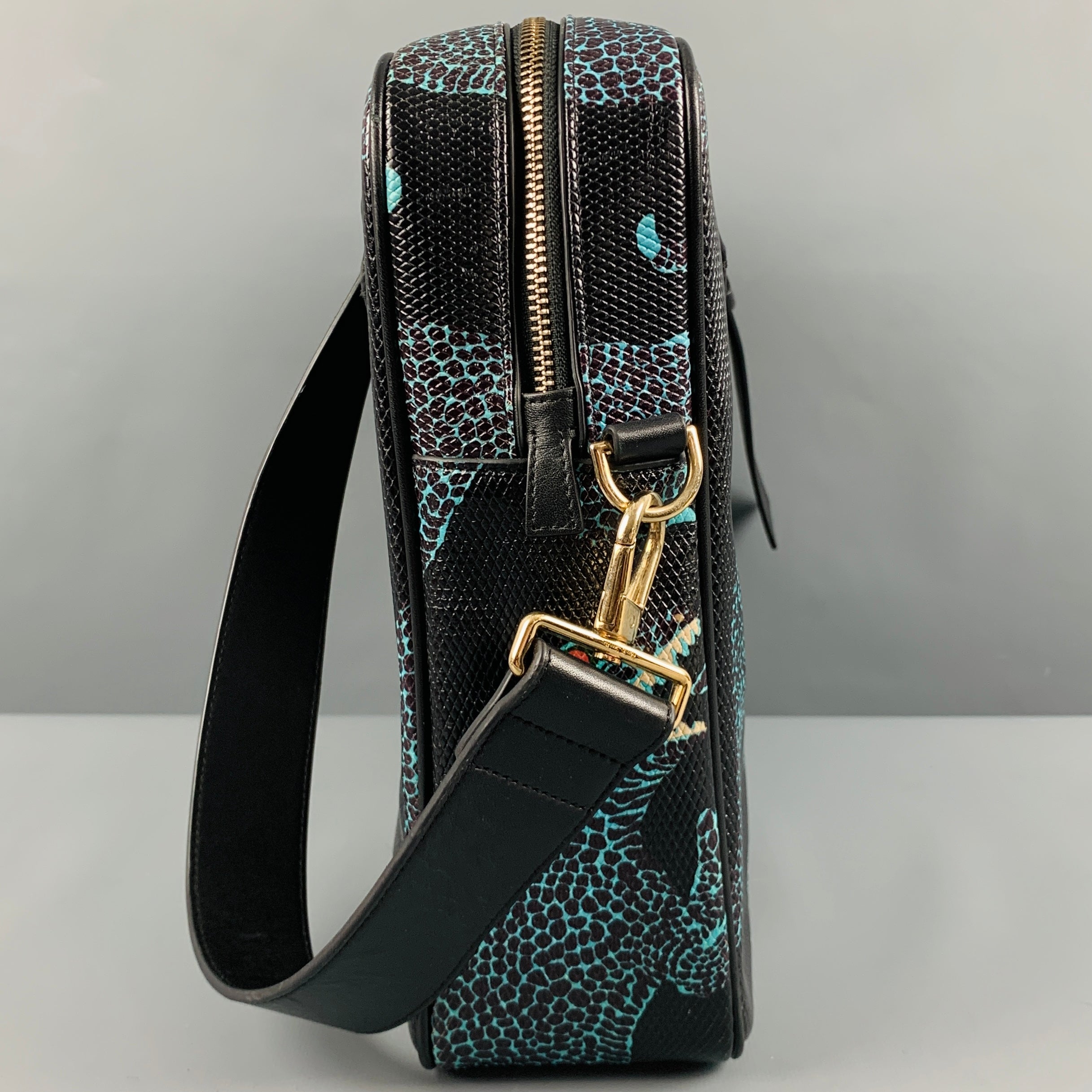 PAUL SMITH Black Blue Dino Print Coated Canvas Laptop Bag – Sui