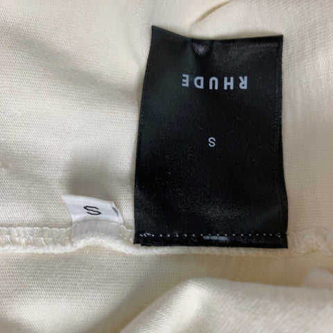 RHUDE Size S Cream Brown Cotton Short Sleeve T-shirt