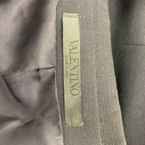 VALENTINO Size 38 Navy Mohair / Wool Notch Lapel Sport Coat