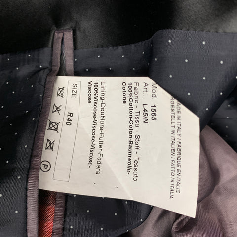 PAUL SMITH Soho Size 40 Regular Navy Cotton Velvet Peak Lapel Sport Coat
