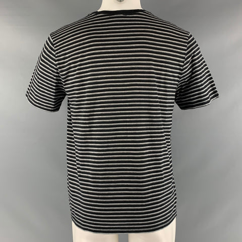 A.P.C. Size M Black White Stripe Cotton Short Sleeve T-shirt