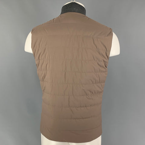 BRUNELLO CUCINELLI Size M Light Grey Quilted Wool Reversible Vest