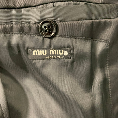 MIU MIU Size 36 Black Solid Shawl Collar Sport Coat