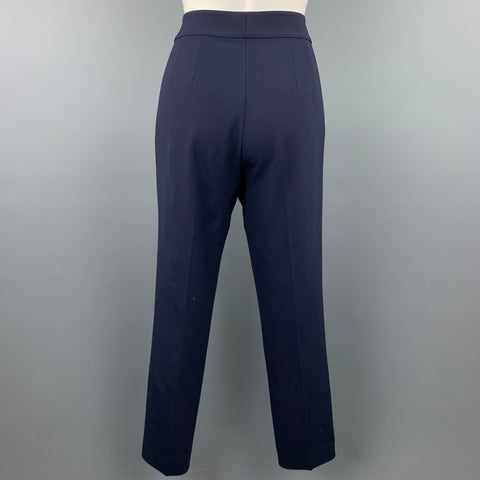 ST. JOHN Caviar Taille 4 Pantalon habillé Emma en laine mélangée marine