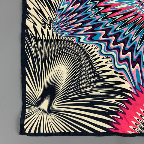 MISSONI Multi-Color Zig Zag Silk Pocket Square