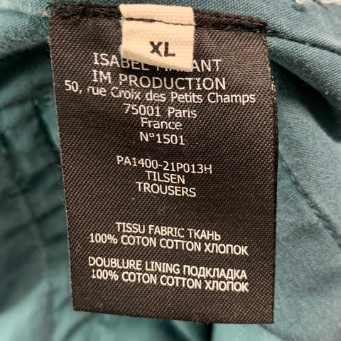 ISABEL MARANT Size XL Teal Cotton Cargo Casual Pants
