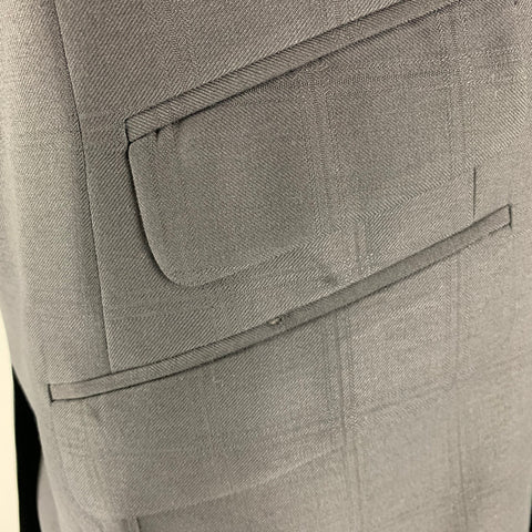 D&G by DOLCE & GABBANA Size 46 Black Window Pane Wool Viscose Blend Suit