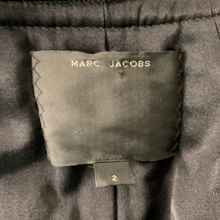 MARC JACOBS Size 2 Black, White and Green Wool & Modal Jacket