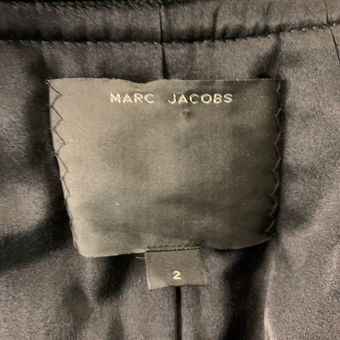 MARC JACOBS Talla 2 Chaqueta de lana y modal negra, blanca y verde
