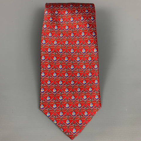 FABERGE Burgundy Print Silk Tie