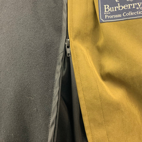 BURBERRY PRORSUM Size 10 Olive Polyester Nylon Double Breasted Coat