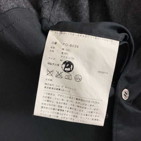 COMME des GARCONS HOMME PLUS Size M Black Charcoal Stripe Panel Dress Shirt