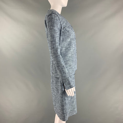 ST. JOHN Size S Blue Navy Cotton Blend Sleeveless Below Knee Outfits