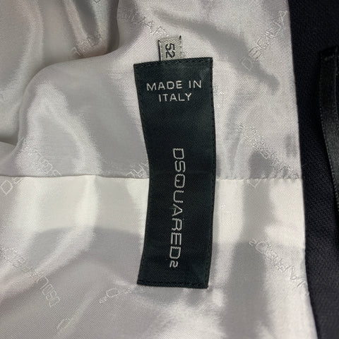 DSQUARED2 Size 42 Black Applique Cotton Peak Lapel Sport Coat