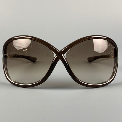 TOM FORD Brown & Gold Acetate Sunglasses