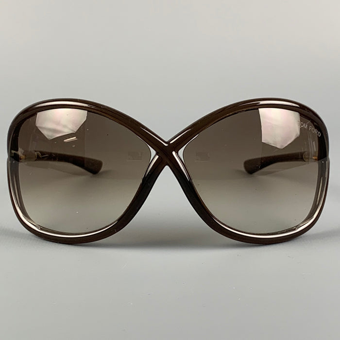 TOM FORD Brown & Gold Acetate Sunglasses