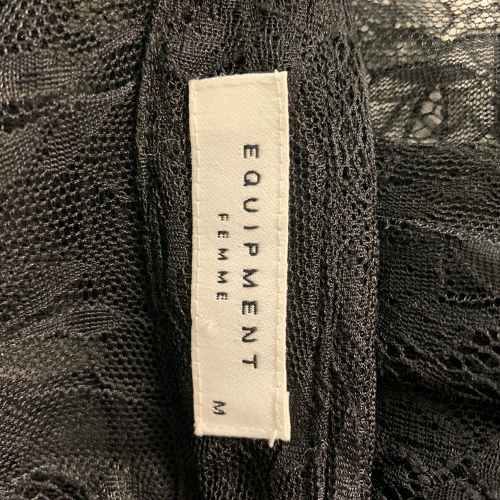 EQUIPMENT Size M Black Lace Sleeveless Top