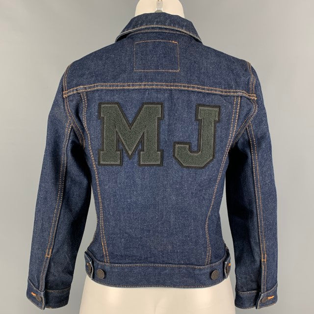 MARC JACOBS Size M Indigo Denim Contrast Stitch Cropped Jacket