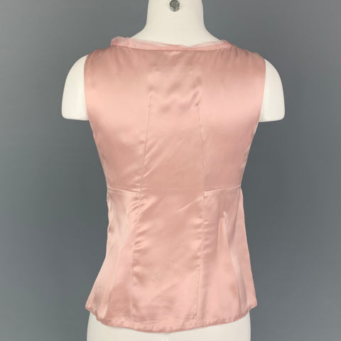 JIL SANDER Taille 6 Haut de robe camisole en soie rose