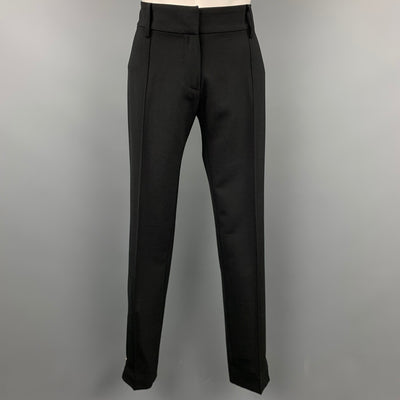 BALENCIAGA Size 2 Black Polyester Blend Dress Pants