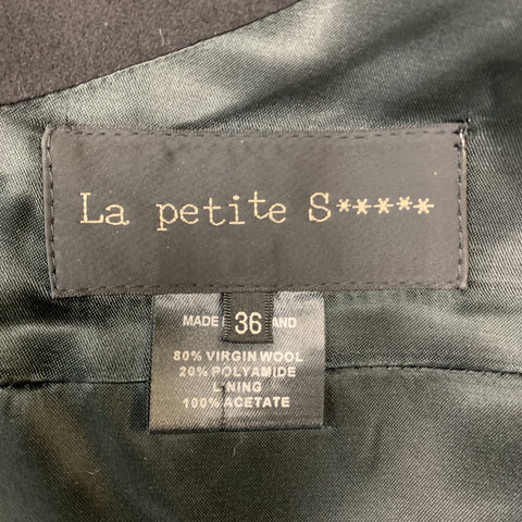 LA PETITE S***** Talla 0 Vestido de cóctel de un hombro en mezcla de lana virgen negro