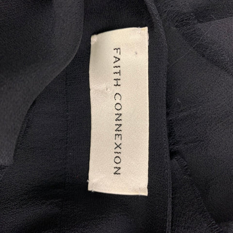 FAITH CONNEXION Size XS Black Silk See Through Dress Top