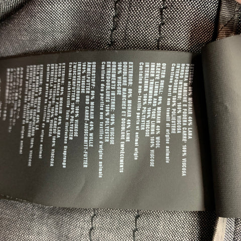 PRADA Taille 36 Veste Mohair / Laine à points contrastés gris foncé
