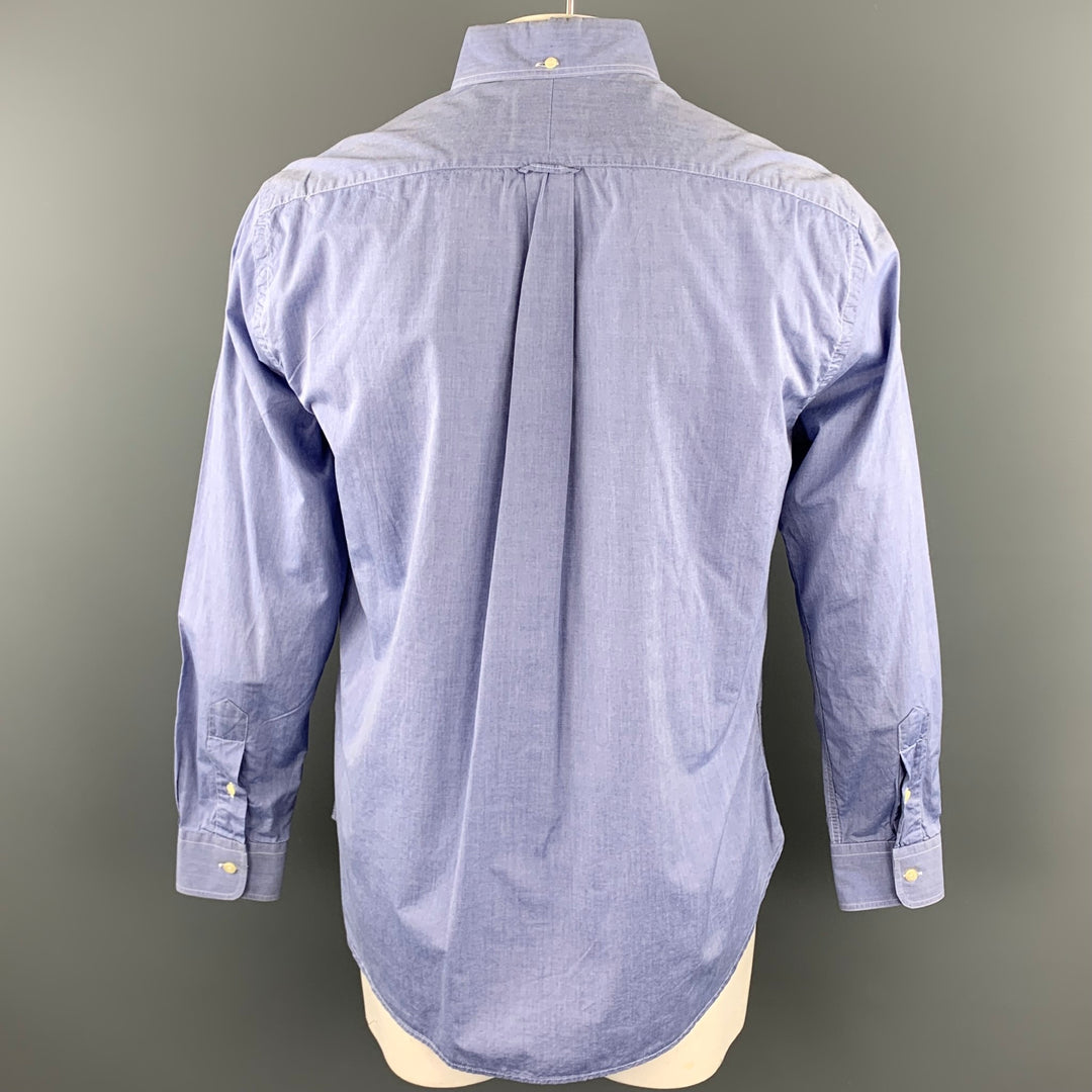GITMAN VINTAGE Size L Light Blue Heather Cotton Button Down Long Sleeve Shirt