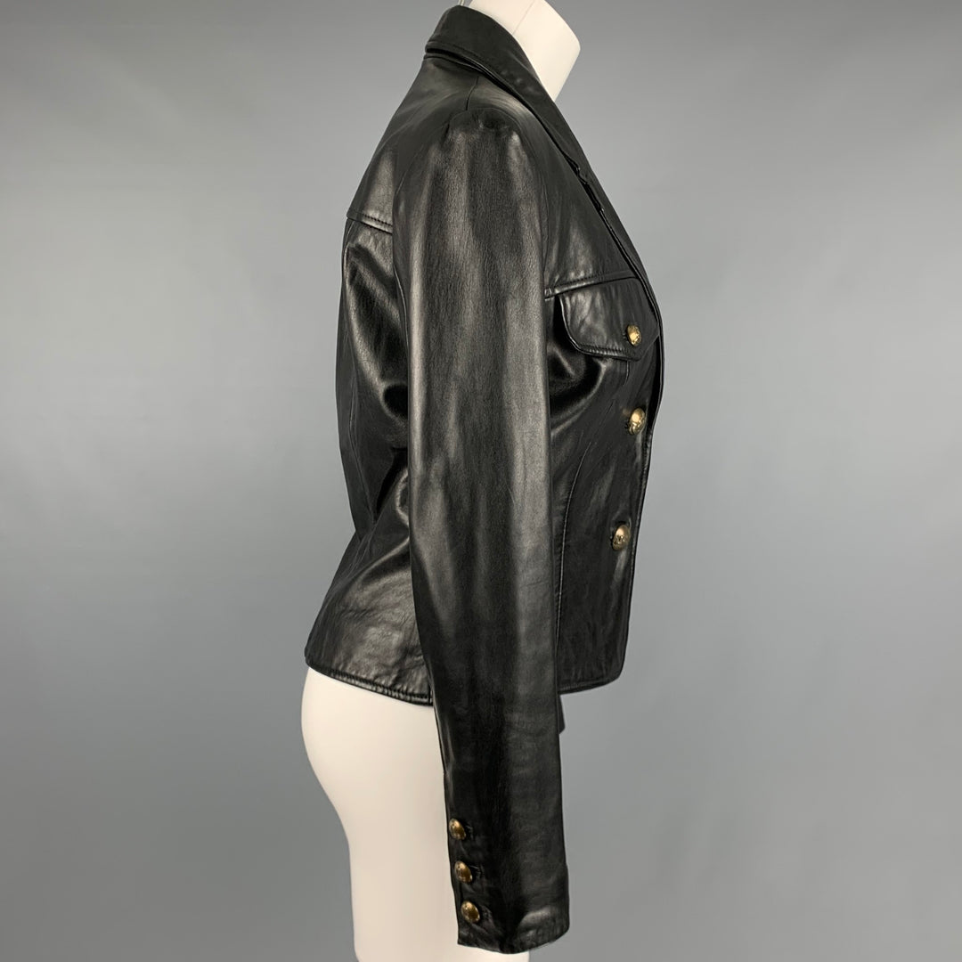 NORTH BEACH LEATHER Size 6 Black Leather Single Breasted Jacket