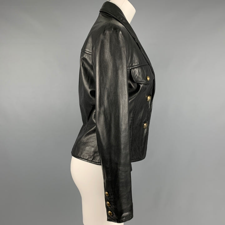 NORTH BEACH LEATHER Size 6 Black Leather Single Breasted Jacket