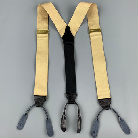 Vintage THURSTON LONDON Beige & Black Leather Suspenders
