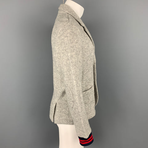 BAND OF OUTSIDERS Size S Light Grey Heather Wool Blend Jacket