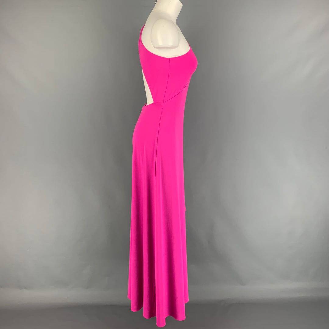 HALSTON HERITAGE Size 2 Pink One Shoulder Dress