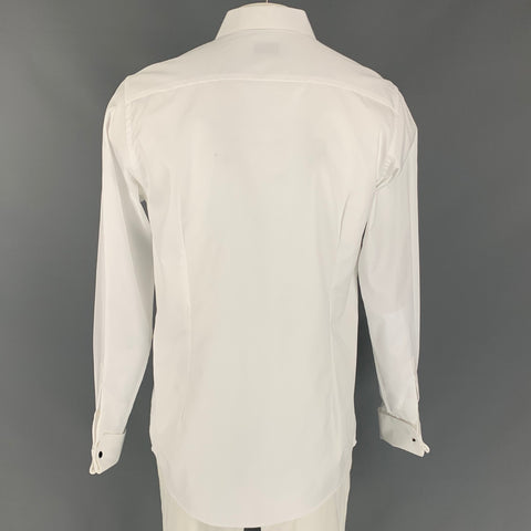 ETON Size L White Cotton Tuxedo Long Sleeve Shirt
