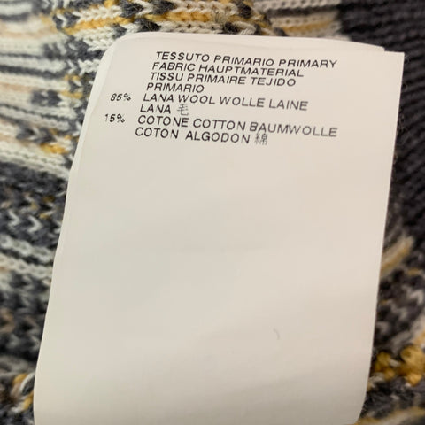 MAISON MARTIN MARGIELA Size S Grey Yellow Plaid Wool Cotton Oversized Cardigan