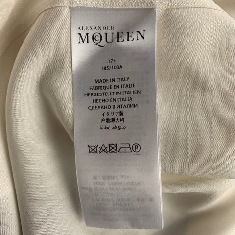 ALEXANDER MCQUEEN Size XL Ivory Silk French Cuff Long Sleeve Shirt