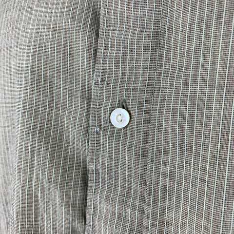 RRL by RALPH LAUREN Size XL Beige Stripe Cotton Long Sleeve Shirt