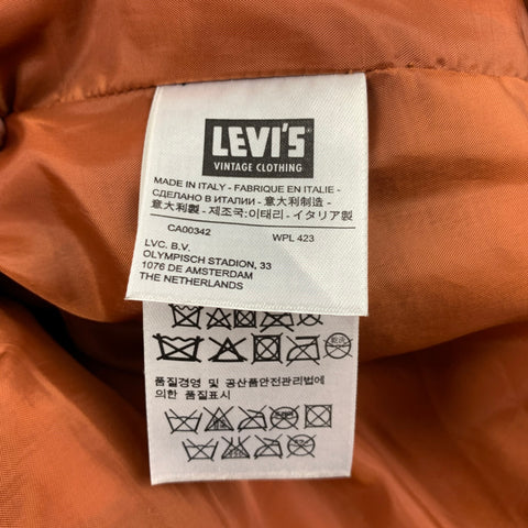 LEVI'S VINTAGE Size M Brown Distressed Leather Zip Up Jacket