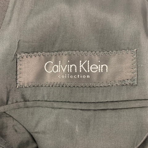 CALVIN KLEIN COLLECTION Taille 38 Costume à revers cranté en laine noire