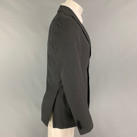 ETRO Size 36 Black White Dots Cotton Polyester Notch Lapel Sport Coat