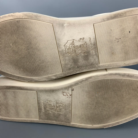 BRUNELLO CUCINELLI Talla 10 Zapatos bajos con cordones de cuero blanco