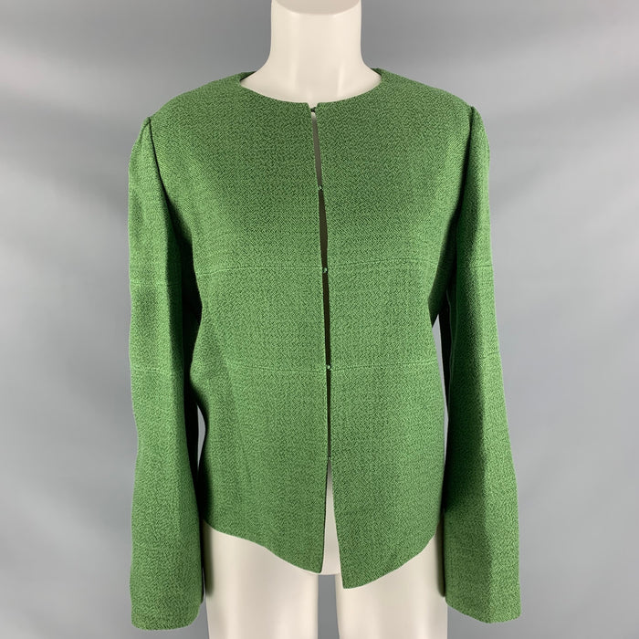 ARMANI COLLEZIONI Talla 12 Chaqueta verde de viscosa y poliéster (interior) / Blazer