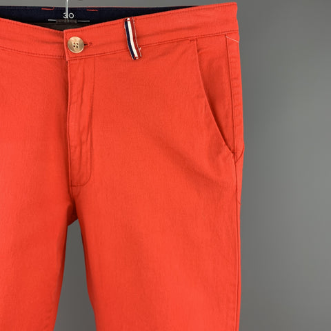 LE'CHAMP Size 29 Orange Cotton Zip Fly Casual Pants