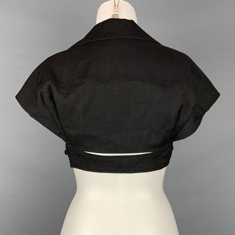 JACQUEMUS L'Amour Size 4 Black Hemp Blend Short Seeve Crop Top