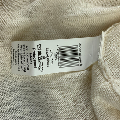KENZO Size S Beige Knit Linen Scoop Neck Lightweight Pullover
