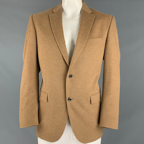SAKS FIFTH AVENUE Taille 44 Manteau de sport à revers cranté en cachemire beige