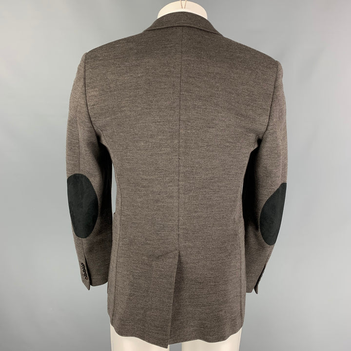 BURBERRY LONDON Size 38 Taupe Black Knit Cotton Blend Sport Coat